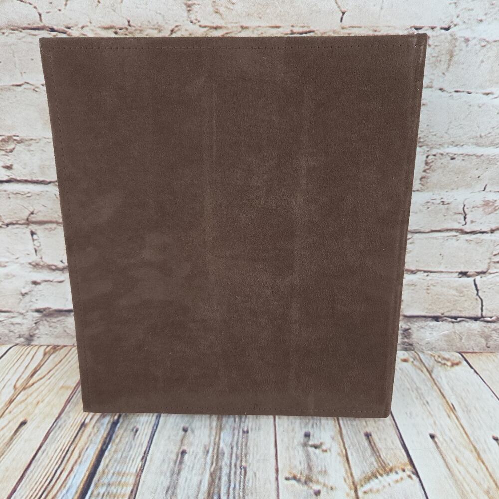 Pottery Barn Suede Bound Clear Pocket Photo Album Medium Saddle Brown - Picture 4 of 6